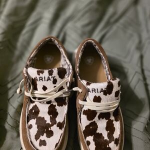 Ariat Brown and White Cowhide Shoes